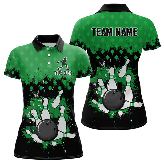 Green Bowling Jersey Men And Women Custom Bowling Shirts Unisex Polo Bowling Team Shirt CP06