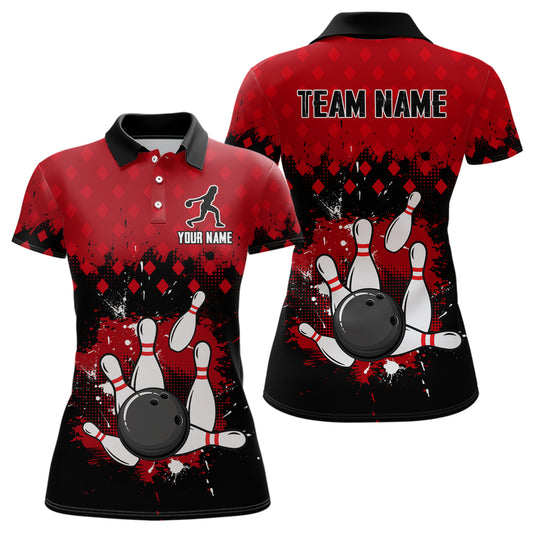 Red Bowling Jersey Men And Women Custom Bowling Shirts Unisex Polo Bowling Team Shirt CP06