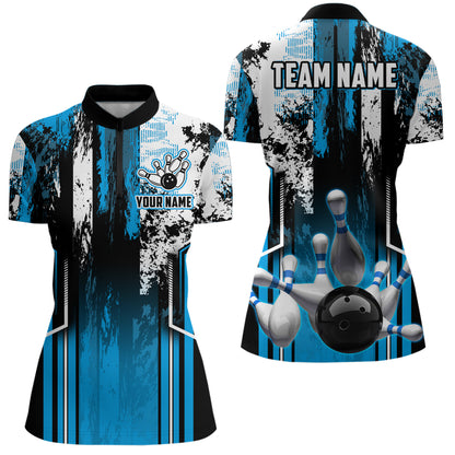 Custom Bowling Jersey For Men Bowling Shirt Team Bowling Quarter-Zip Shirt CP09