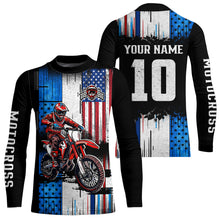 Load image into Gallery viewer, Adult&amp;Kid Custom American Flag Dirt Bike Jersey Motocross Jersey Upf30+ Motocross Shirt| CTP94