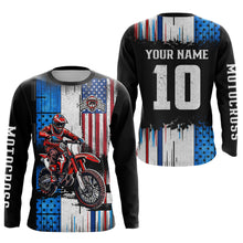 Load image into Gallery viewer, Adult&amp;Kid Custom American Flag Dirt Bike Jersey Motocross Jersey Upf30+ Motocross Shirt| CTP94