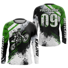 Load image into Gallery viewer, Adult&amp;Kid green custom dirt bike jersey Motocross jersey upf30+ mens women Motocross Shirt| CTP02