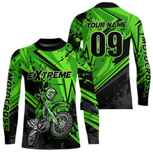 Load image into Gallery viewer, Custom Dirt Bike Jersey Green Motocross Jersey Upf30+ Mens Women Extreme Racing Shirt| CTP29