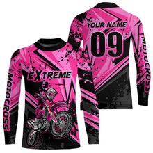 Load image into Gallery viewer, Custom Dirt Bike Jersey Pink Motocross Jersey Upf30+ Mens Women Extreme Racing Shirt| CTP29