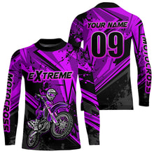 Load image into Gallery viewer, Custom Dirt Bike Jersey Purple Motocross Jersey Upf30+ Mens Women Extreme Racing Shirt| CTP29