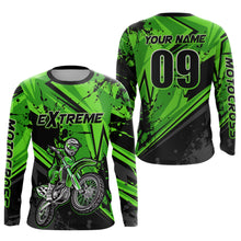 Load image into Gallery viewer, Custom Dirt Bike Jersey Green Motocross Jersey Upf30+ Mens Women Extreme Racing Shirt| CTP29