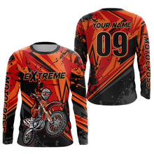 Load image into Gallery viewer, Custom Dirt Bike Jersey Orange Motocross Jersey Upf30+ Mens Women Extreme Racing Shirt| CTP29