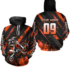 Adult&Kid Custom Orange Dirt Bike Jersey Motocross Shirt Upf30+ Motocross Shirt| CTP96