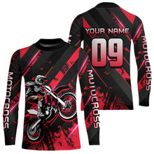 Load image into Gallery viewer, Adult&amp;Kid Custom Red Dirt Bike Jersey Motocross Shirt Upf30+ Motocross Shirt| CTP96