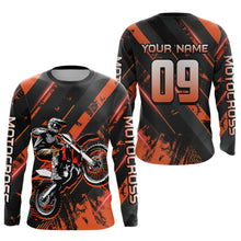 Load image into Gallery viewer, Adult&amp;Kid Custom Orange Dirt Bike Jersey Motocross Shirt Upf30+ Motocross Shirt| CTP96