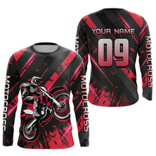 Load image into Gallery viewer, Adult&amp;Kid Custom Red Dirt Bike Jersey Motocross Shirt Upf30+ Motocross Shirt| CTP96