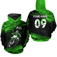 Load image into Gallery viewer, Adult&amp;Kid Green Custom Dirt Bike Jersey Motocross Jersey Upf30+ Motocross Shirt| CTP88