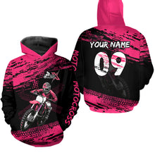 Load image into Gallery viewer, Adult&amp;Kid Pink Custom Dirt Bike Jersey Motocross Jersey Upf30+ Motocross Shirt| CTP88