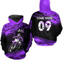 Load image into Gallery viewer, Adult&amp;Kid Purple Custom Dirt Bike Jersey Motocross Jersey Upf30+ Motocross Shirt| CTP88