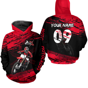 Adult&Kid Red Custom Dirt Bike Jersey Motocross Jersey Upf30+ Motocross Shirt| CTP88