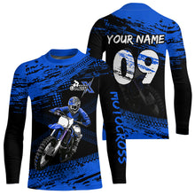 Load image into Gallery viewer, Adult&amp;Kid Blue Custom Dirt Bike Jersey Motocross Jersey Upf30+ Motocross Shirt| CTP88