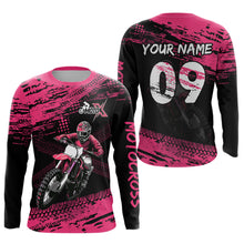 Load image into Gallery viewer, Adult&amp;Kid Pink Custom Dirt Bike Jersey Motocross Jersey Upf30+ Motocross Shirt| CTP88