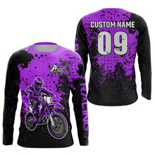 Load image into Gallery viewer, Custom Purple Motocross Jersey for Men Women Upf30+ Dirt Bike Shirt Motorcycle Jersey| CTP11