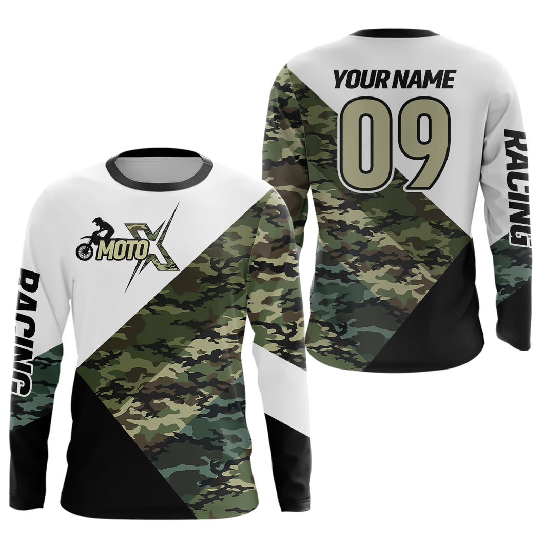 Custom Dirt Bike Jersey Camo Motocross Jersey Upf30+ Mens Women Racing Shirt| CTP26