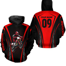 Load image into Gallery viewer, Custom Motocross Jersey Red UPF30+ Dirt Bike Shirt MX Racing Racewear Adult&amp;Kid| CTP50
