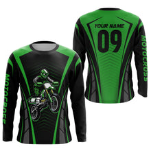 Load image into Gallery viewer, Custom Motocross Jersey Green UPF30+ Dirt Bike Shirt MX Racing Racewear Adult&amp;Kid| CTP50
