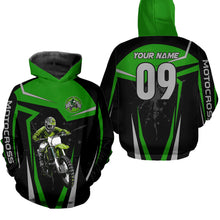 Load image into Gallery viewer, Adult&amp;Kid Green Custom Dirt Bike Jersey Motocross Jersey Upf30+ Motocross Shirt| CTP74