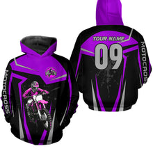Load image into Gallery viewer, Adult&amp;Kid Purple Custom Dirt Bike Jersey Motocross Jersey Upf30+ Motocross Shirt| CTP74