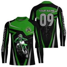 Load image into Gallery viewer, Adult&amp;Kid Green Custom Dirt Bike Jersey Motocross Jersey Upf30+ Motocross Shirt| CTP74