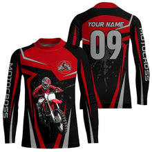 Load image into Gallery viewer, Adult&amp;Kid Red Custom Dirt Bike Jersey Motocross Jersey Upf30+ Motocross Shirt| CTP74