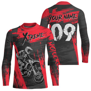 Adult&Kid Red Custom Dirt Bike Jersey Extreme Motocross Shirt Mens Women| CTP97