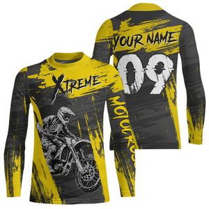 Adult&Kid Yellow Custom Dirt Bike Jersey Extreme Motocross Shirt Mens Women| CTP97