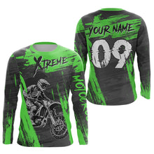 Load image into Gallery viewer, Adult&amp;Kid Green Custom Dirt Bike Jersey Extreme Motocross Shirt Mens Women| CTP97