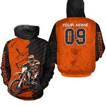 Load image into Gallery viewer, Custom Dirt Bike Jersey Orange Motocross Jersey Upf30+ Mens Women Motocross Shirt| CTP19