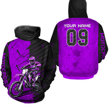 Load image into Gallery viewer, Custom Dirt Bike Jersey Purple Motocross Jersey Upf30+ Mens Women Motocross Shirt| CTP19