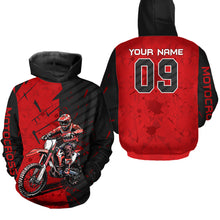 Load image into Gallery viewer, Custom Dirt Bike Jersey Red Motocross Jersey Upf30+ Mens Women Motocross Shirt| CTP19