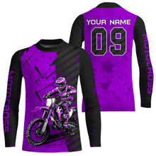 Load image into Gallery viewer, Custom Dirt Bike Jersey Purple Motocross Jersey Upf30+ Mens Women Motocross Shirt| CTP19