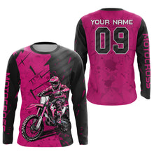 Load image into Gallery viewer, Custom Dirt Bike Jersey Pink Motocross Jersey Upf30+ Mens Women Motocross Shirt| CTP19