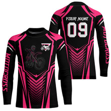 Load image into Gallery viewer, Adult&amp;Kid Custom Motocross Jersey Pink UPF30+ MX Racing Biker Off-road Dirt Bike Racewear| CTP49