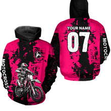 Load image into Gallery viewer, Custom Dirt Bike Jersey Pink Motocross Jersey Upf30+ Mens Women Racing Shirt| CTP24