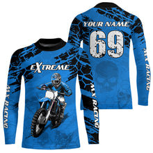 Load image into Gallery viewer, Custom Blue Motocross Jersey for Men Women Upf30+ Dirt Bike Shirt Motorcycle Jersey| CTP71