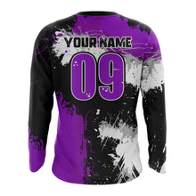 Load image into Gallery viewer, Adult&amp;Kid Purple Custom Motocross Jersey UPF30+ MX Racing Dirt Bike Racewear| CTP34