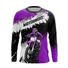 Load image into Gallery viewer, Adult&amp;Kid Purple Custom Motocross Jersey UPF30+ MX Racing Dirt Bike Racewear| CTP34