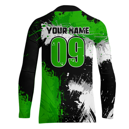 Adult&Kid Green Custom Motocross Jersey UPF30+ MX Racing Dirt Bike Racewear| CTP34