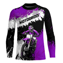 Load image into Gallery viewer, Adult&amp;Kid Purple Custom Motocross Jersey UPF30+ MX Racing Dirt Bike Racewear| CTP34