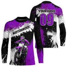 Load image into Gallery viewer, Adult&amp;Kid Purple Custom Motocross Jersey UPF30+ MX Racing Dirt Bike Racewear| CTP34