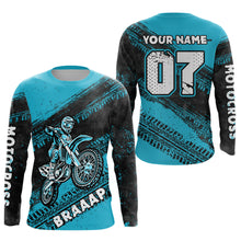 Load image into Gallery viewer, Custom Motocross Jersey Turquoise Mens Women Upf30+ Dirt Bike Jersey Racing Shirt| CTP09