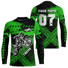 Load image into Gallery viewer, Adult&amp;Kid Custom Green Motocross Jersey for Men Women Upf30+ Extreme Dirt Bike Shirt| CTP75