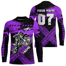 Load image into Gallery viewer, Adult&amp;Kid Custom Purple Motocross Jersey for Men Women Upf30+ Extreme Dirt Bike Shirt| CTP75