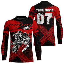 Load image into Gallery viewer, Adult&amp;Kid Custom Red Motocross Jersey for Men Women Upf30+ Extreme Dirt Bike Shirt| CTP75