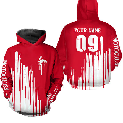 Adult&Kid red custom dirt bike jersey Motocross jersey upf30+ mens women Motocross Shirt| CTP06